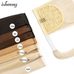 Isheeny Human Hair koński ogon Extensions Straight 14 