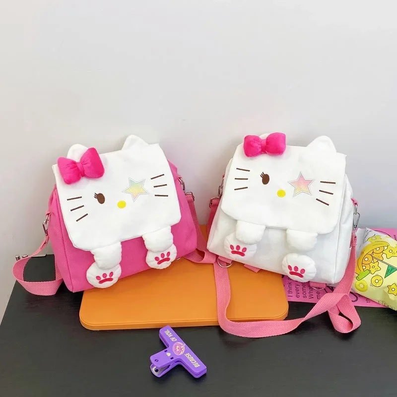 Sanrio Новинка мультяшная сумка через плечо Hello Kitty вместительная Повседневная и легкая сумка через плечо милый рюкзак на одно плечо