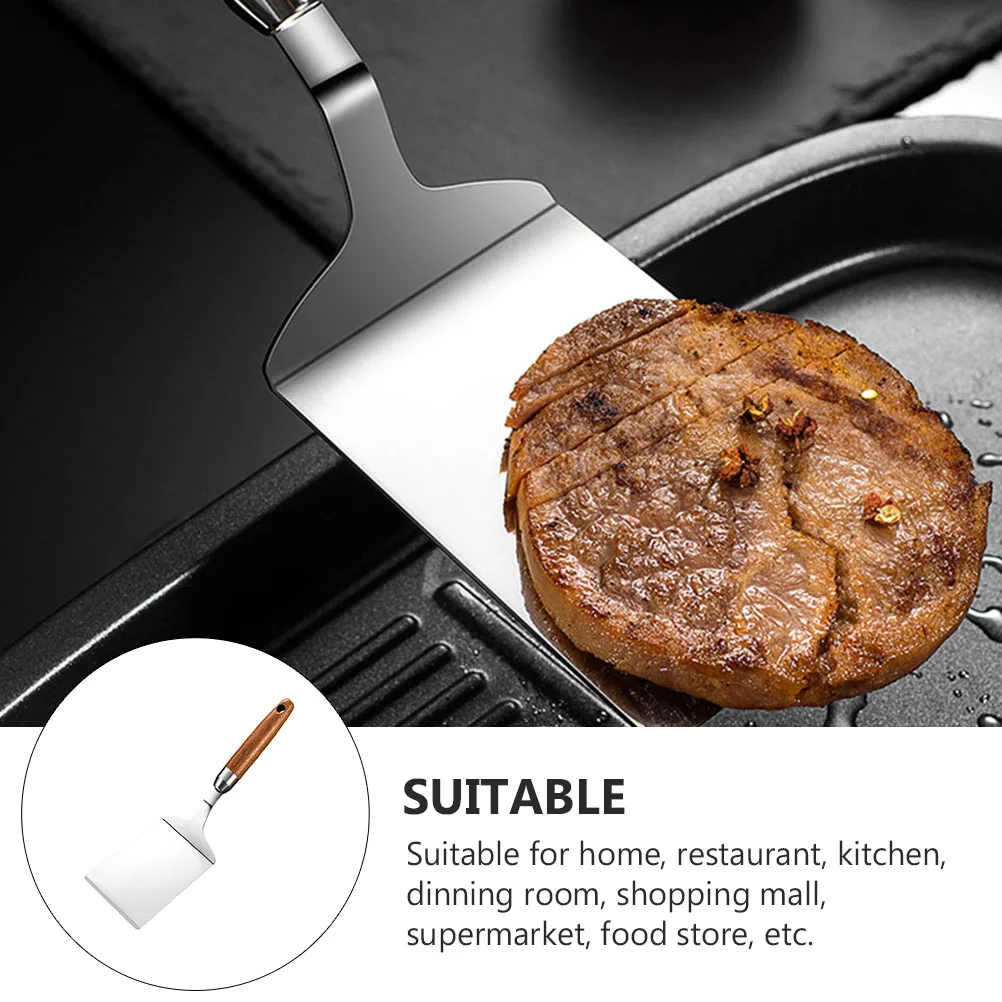 

2pcs Stainless Steel Steak Spatulas Ergonomic Handle Durable Cooking Tools For Home Restaurant Kitchen Use Grill