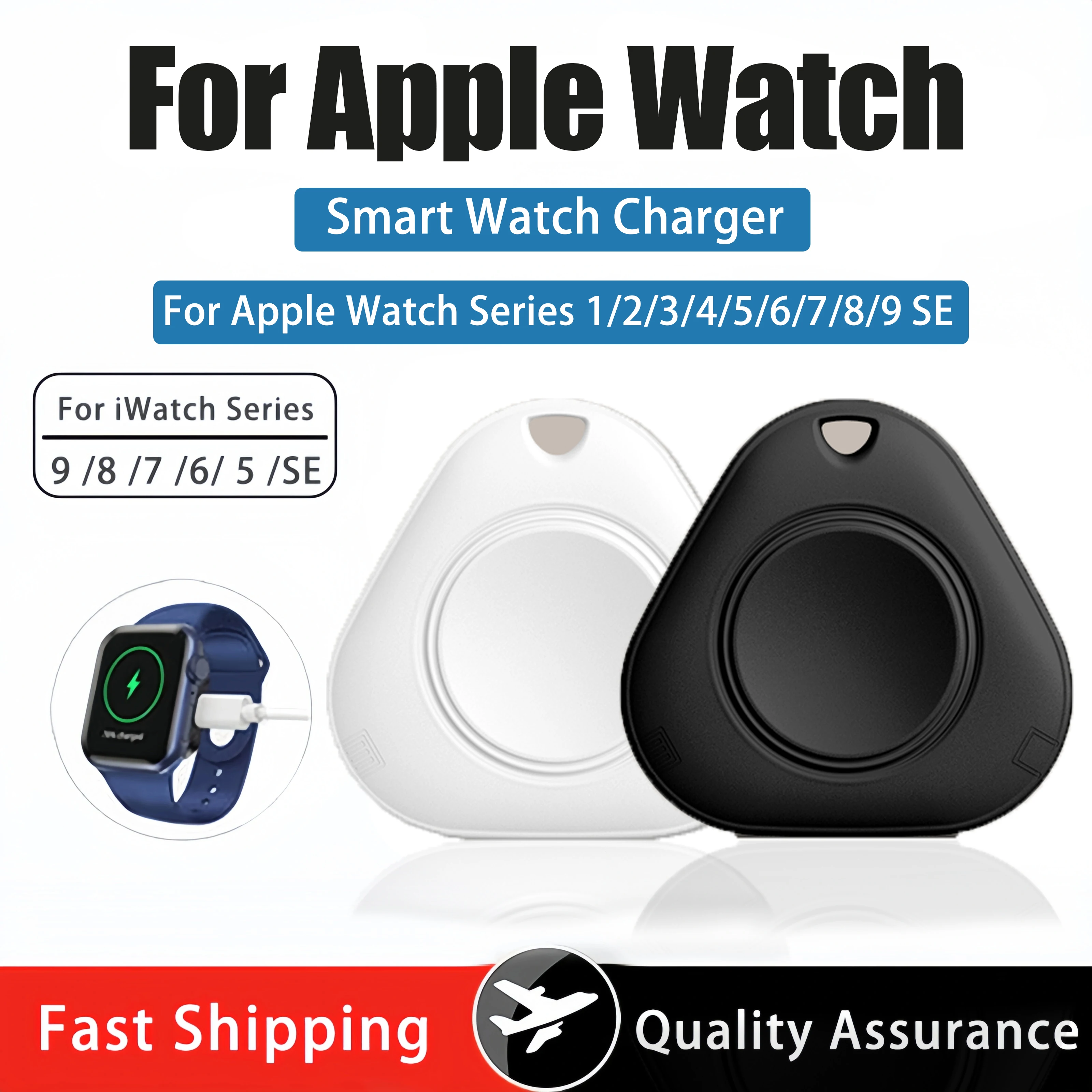 Portable Wireless Watch Charger For Apple Watch Series 9 8 7 6 5 4 3 2 1 SE Multi-Functional Portable Fast Charger for iWatch