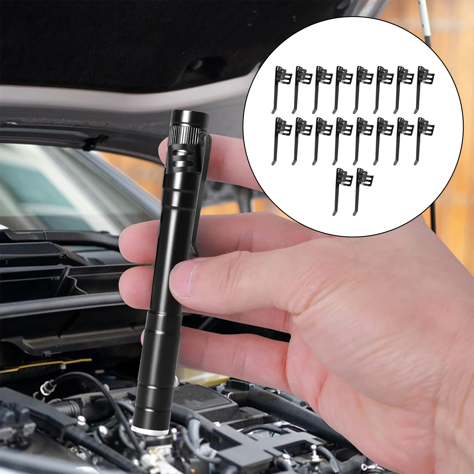 20-Pack Flashlight Pocket Clips Easy Install Rust-Resistant Design D Accessories-Fits For Flashlight Clips