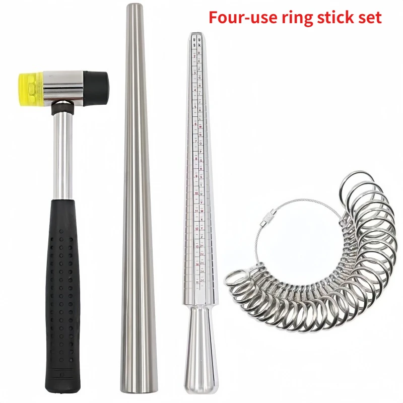 

US & UK Size Ring Mandrel & Sizer Set - 4-in-1 Ring Sizing Gauge & Adjustment Tool for Jewelry Making