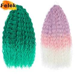 Ariel Curl Braiding Hair Extension 22 30 Inch Water Wave Twist Crochet Hair Synthetic Crochet Braids Ombre Green Pink Afro Curls