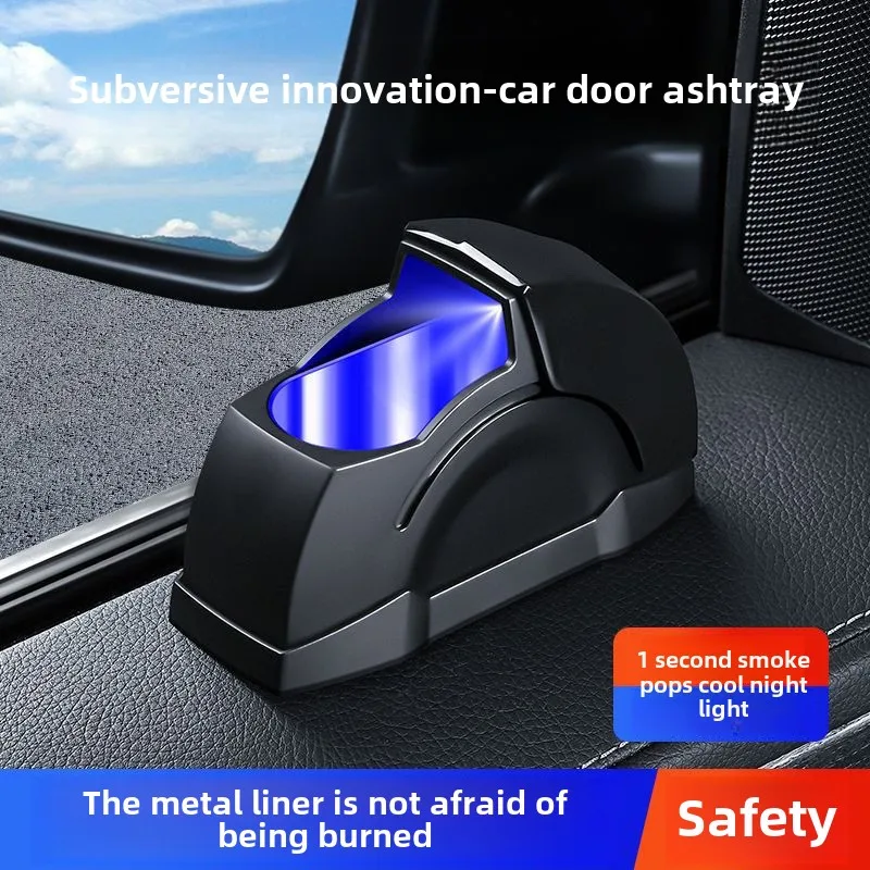 New Car Ashtray Car Advanced Ashtray Artifact New Internal Defense Personalized Fly Ash Door LED Creative