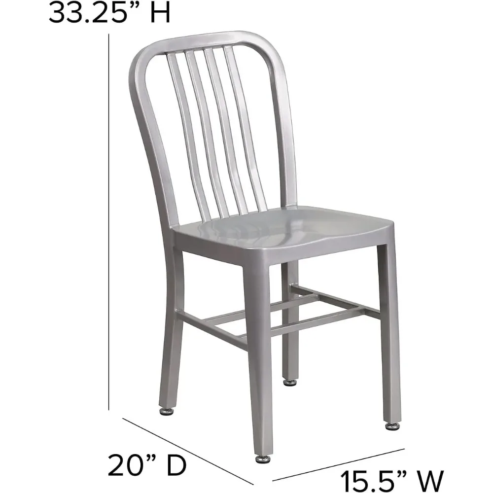 Gael-モダンな屋内および屋外の金属製ダイニングチェア、商用グレード、亜鉛メッキ鋼レストランチェア、2個セット