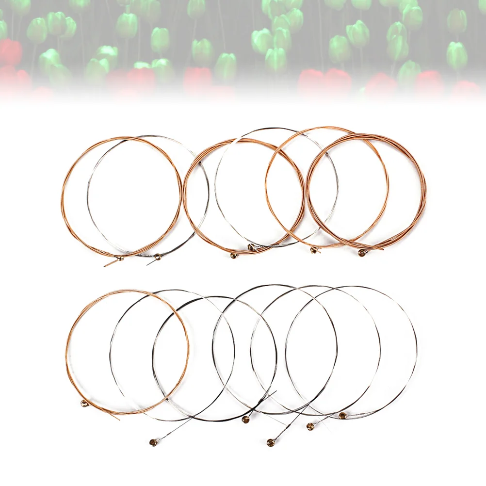 

12pcs Guitar Strings Stainless Steel 12 String Electric Set Durable Rust-Proof Smooth Clear Sound Guitar Parts Accessories