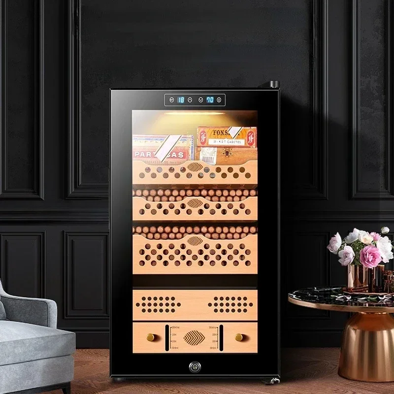 Cigar cabinet, wine cabinet, intelligent compressor, frequency conversion, constant temperature and humidity cigar moisturizer