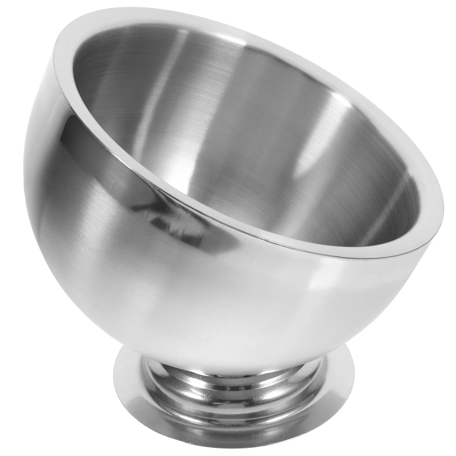 

Angled Mouth Stainless Steel Bowl for Sauce Seasoning Snack Serving Ideal Buffet Hot Pot Kitchen Salad Fruit Dessert Container