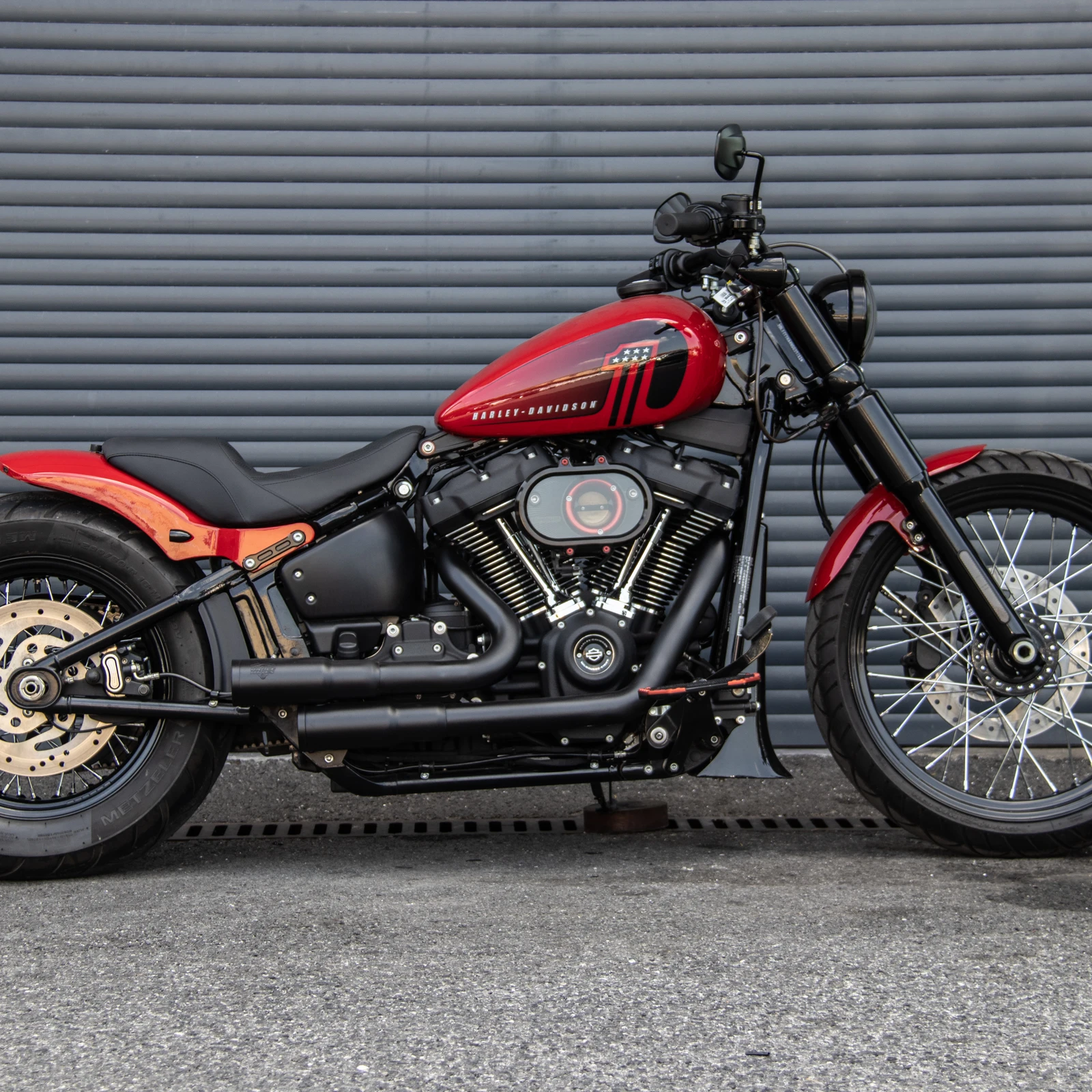 High Review Red Metal Motorcycle Short Front 21 Inch Fenders for 2018 Later Softail Street Bob Short Mudguard