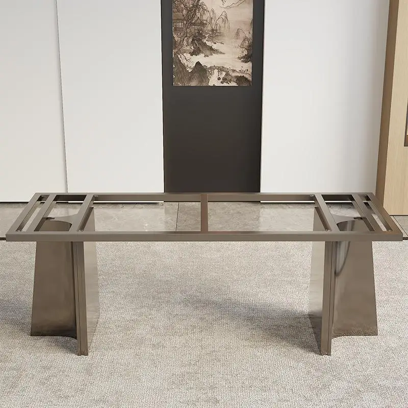 أرجل طاولة إيطالية فاخرة خفيفة، أرجل طاولة من الفولاذ المقاوم للصدأ، رخام أردواز #3