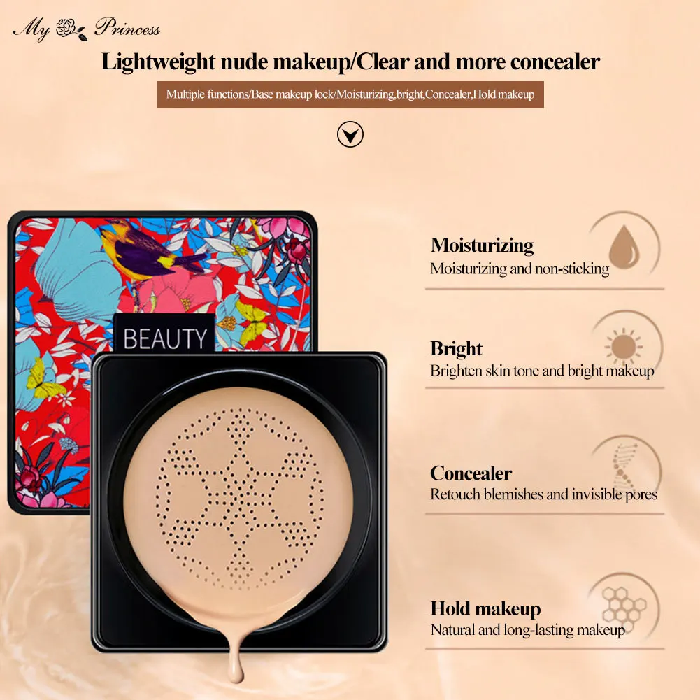 Magic Nền Đầu Nấm Air Cushion CC Cream Chống Nước Làm Sáng Kem Nền Nữ Trang Điểm Nền Mặt Mỹ Phẩm Hàn Quốc