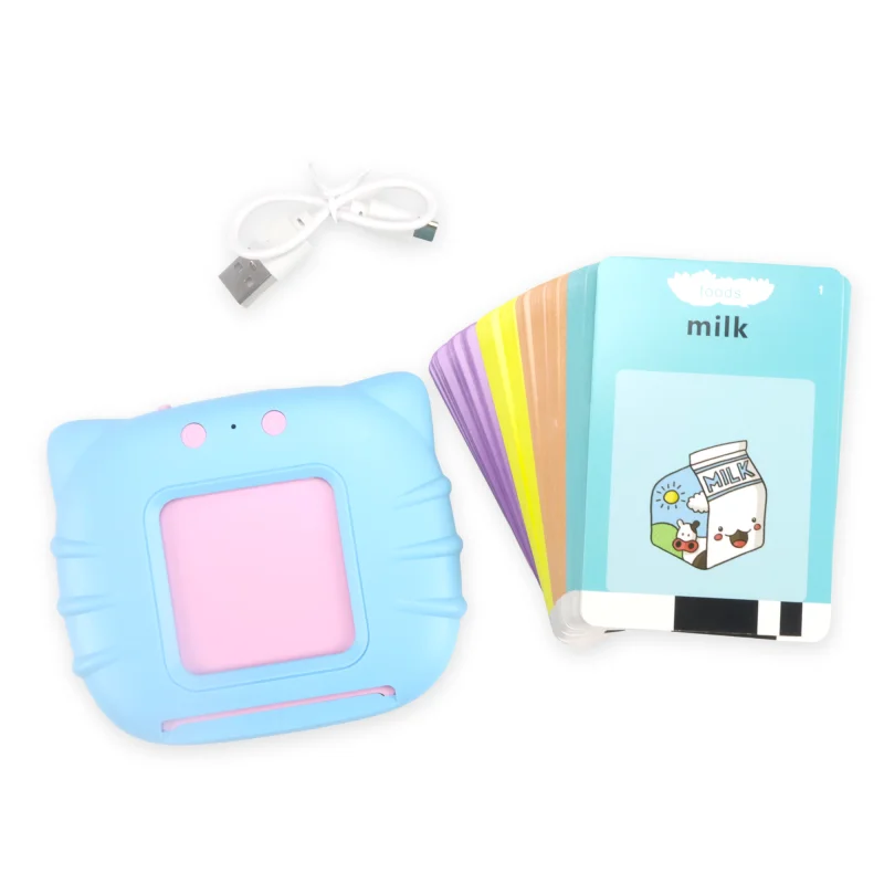 Maszyna do nauki angielskiego dla dzieci, zabawka edukacyjna Montessori, 112 kart, dwujęzyczny czytnik do wczesnej edukacji, ochrona oczu, prezent