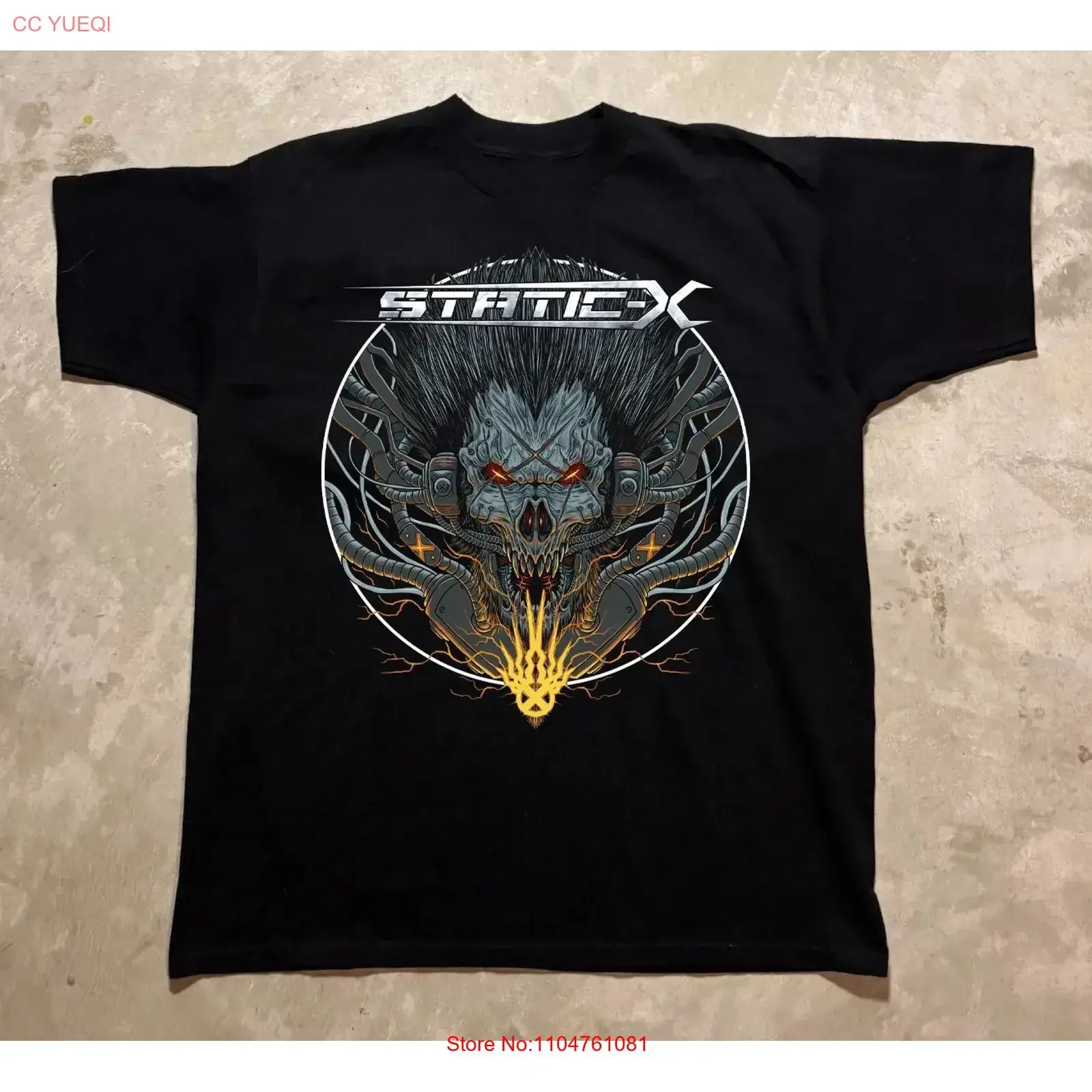 nEW Static X Band Black Cotton FUll Size T Shirt FN1159 vintage Washed graphic Versatile homme designer clothes streetwear