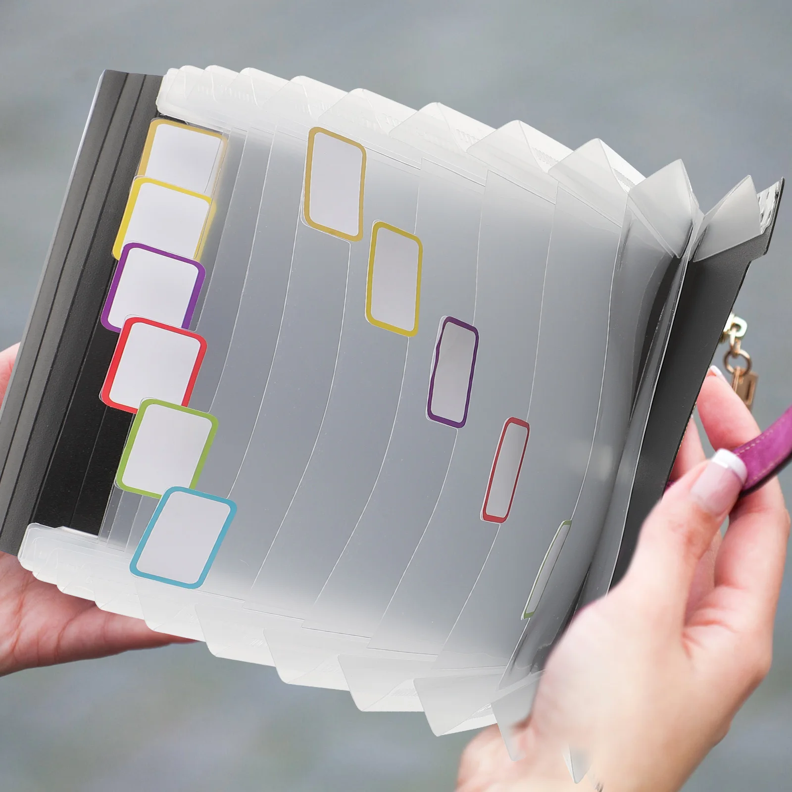 

Portable Document Folder File Organizer Coin Wallet A6 Size Paper Holder Lightweight Professional Receipt Voucher Storage