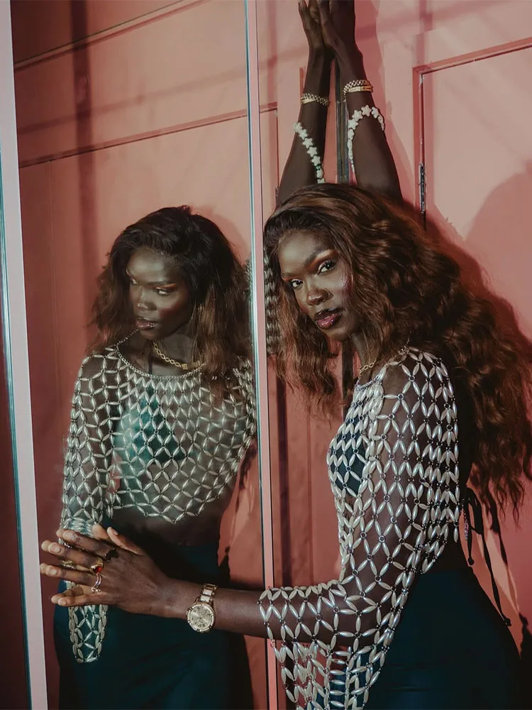 

ВАШ BUMP CURVE Оливковая смола с жемчугом в стиле пэчворк, металлический укороченный топ с открытой спиной, сексуальный женский укороченный топ для красной ковровой дорожки, вечеринка ручной работы