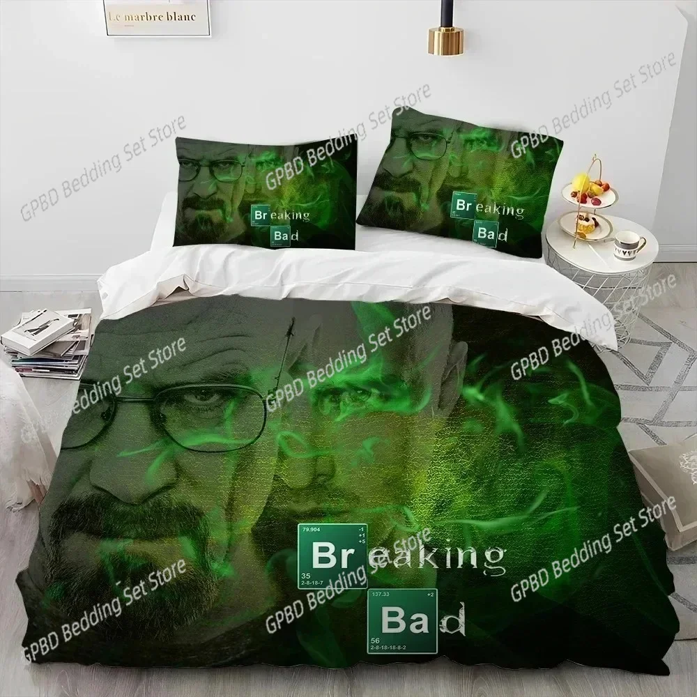 3D Print Breaking Bad Walter Hartwell Comforter Bedding Set,Duvet Cover Bed Set Quilt Cover Pillowcase Queen Size Bedding Set