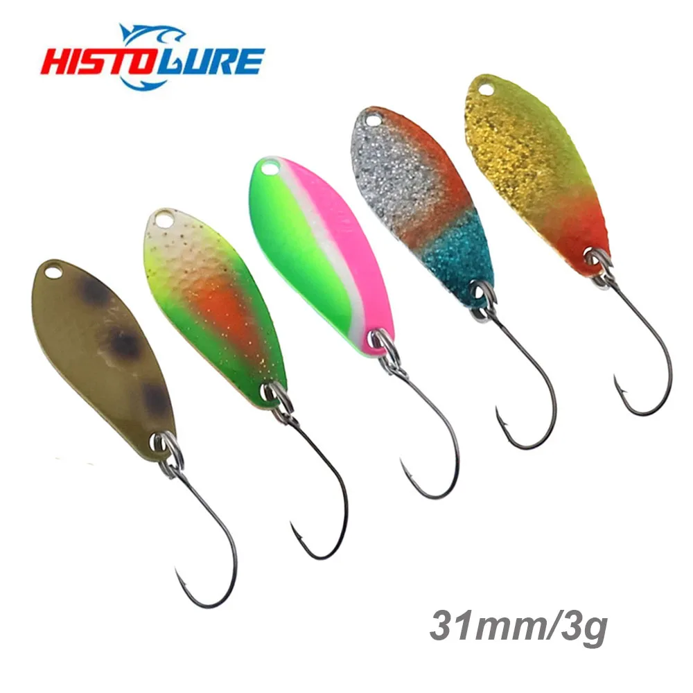 HISTOLURE Trout Fishing Spoons Lures 3g  Spinner Bait Copper Metal JIG Fishing Lures Fishing Tackle