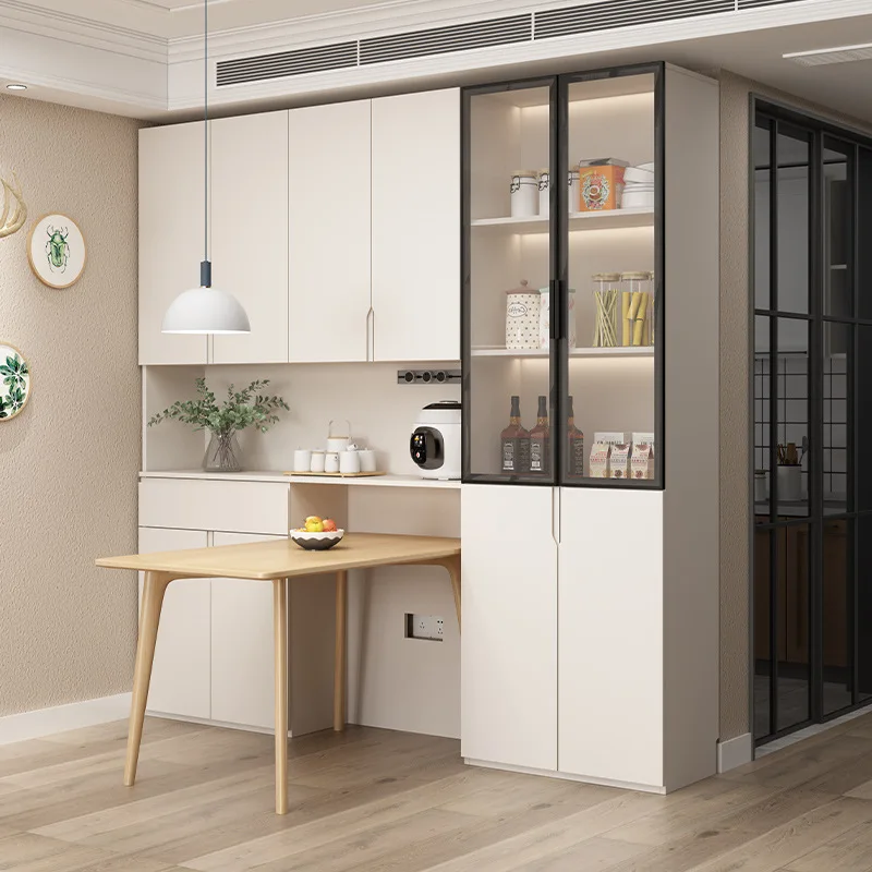 

Kitchen Dining Table Sideboards Side Cabinet Locker High Cabinet with Wall Small Apartment Solid Wood Living Room Wine Cabinet
