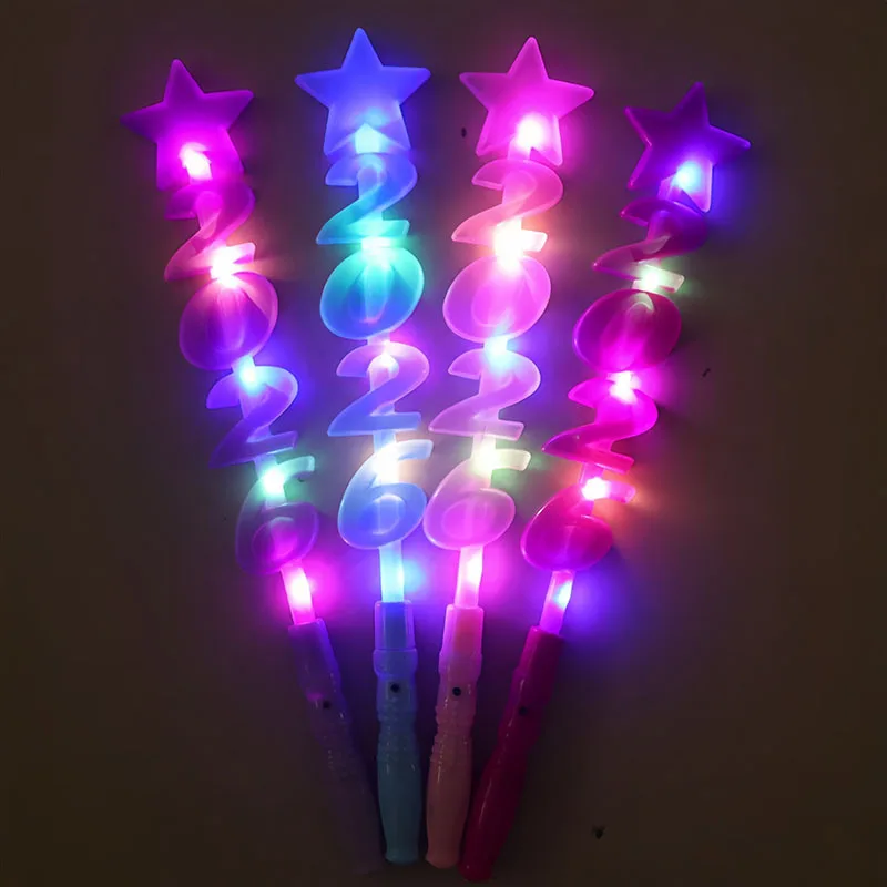 1pcs Glowing Rods 2026 Flashing Light Up Concert Prom New Year's Eve Party Props Activities Luminous Star Rods LED Light Toys