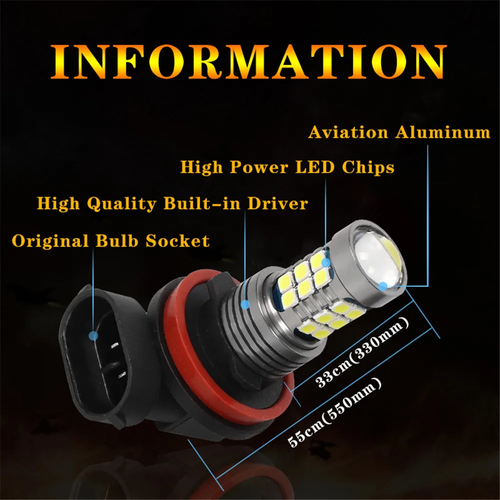 LED Car Light Front Fog Lamp Bulb For Toyota CAMRY 6Th 7Th Gen 2006 2007 2010 2011 2012 2013 2014 2015 2016 2017 Accessories