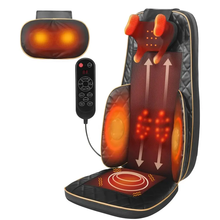 

Neck and Back Massager Full Back Walking Massager with Heated, Knead, Vibrate, Relieve Muscle Pain, DualNeck Design, Detachable,