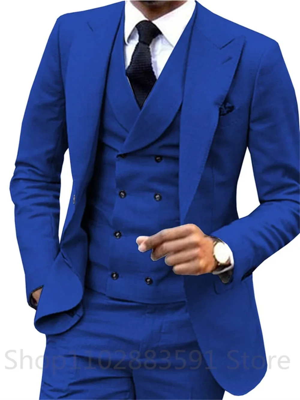 3 Piece Men Wedding Suit Prom Dress  Jacket+Pants+Vest Business Men Suit Set Slim Fit Groom Tuxedo Male Blazer British Style