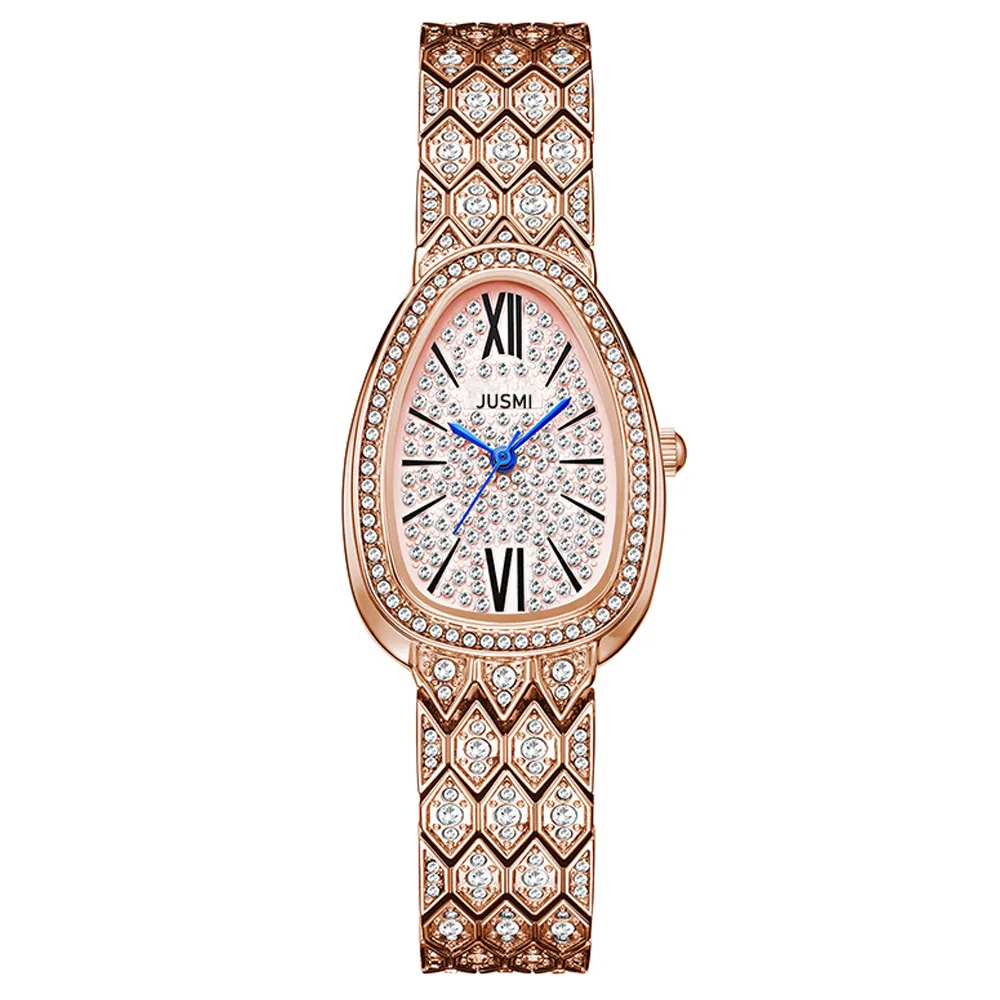 Fashionable and luxurious personalized snake shaped watch with diamond inlay