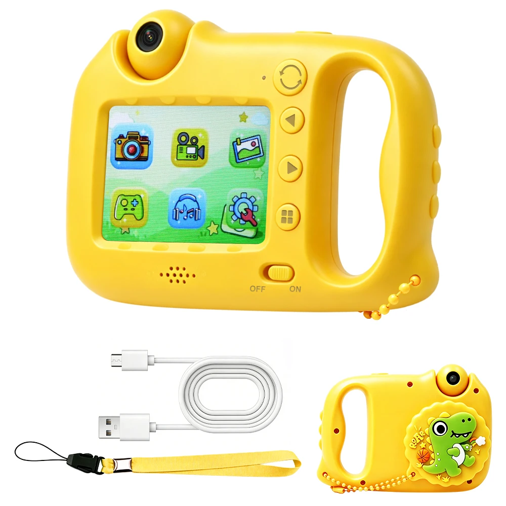Digital Children Camera For Photography Mini Portable Photo Kids Microscope Camera 1080P HD Video Toy Birthday Festivals Gifts Outdoor Activities 5 Puzzle Games