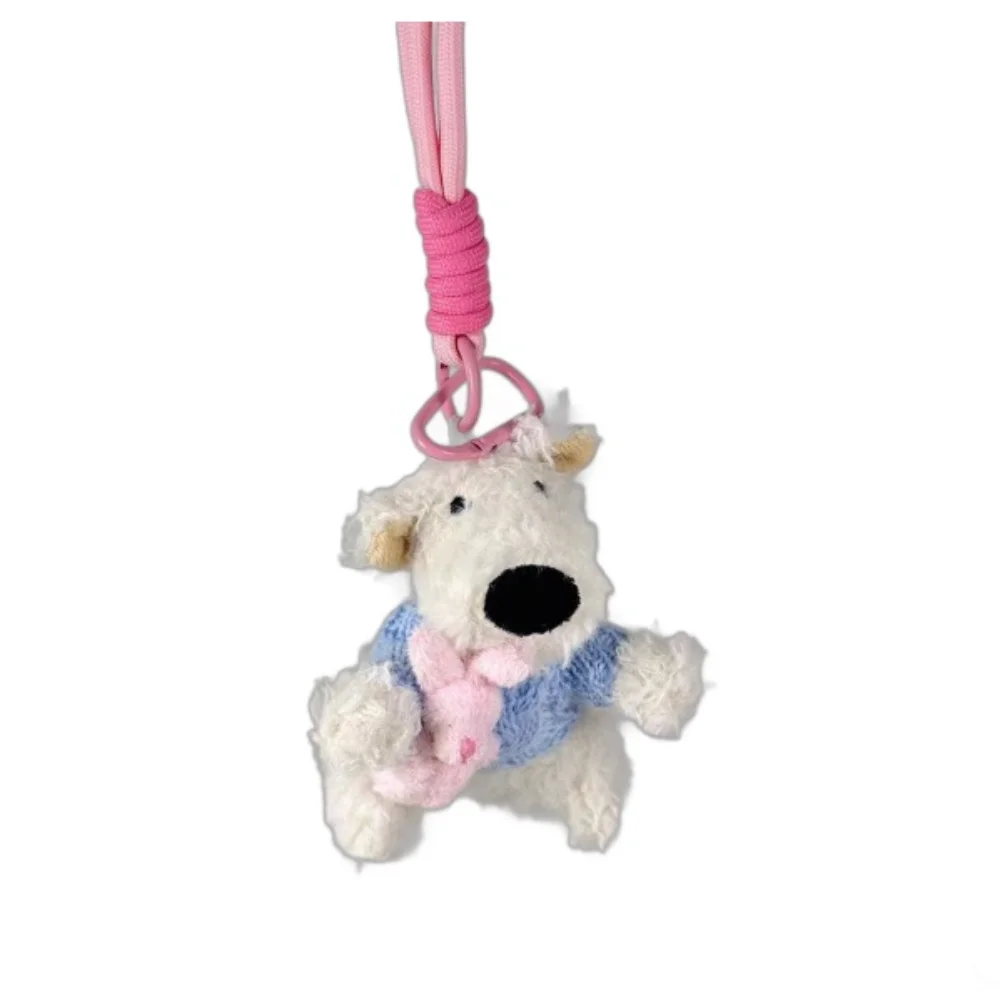 Stuffed Plush Dog Dolls Keychain Cartoon Animal Car Pendant Small Dog Doll Keyrings Dog Dolls Plush Furry Puppy Key Chain Girls