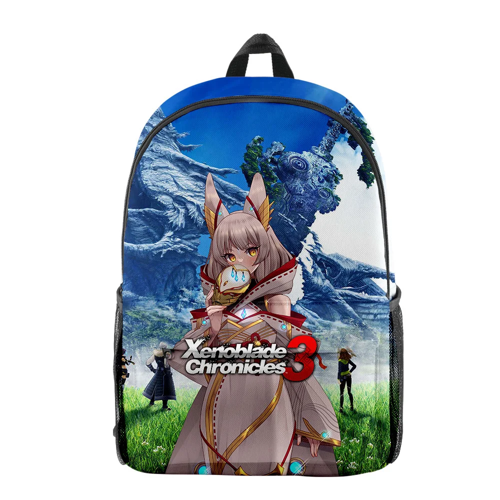 Hip Hop Youthful Xenoblade Chronicles 3 Game School Bags Notebook Backpacks 3D Printed Oxford Waterproof Funny Travel Bags