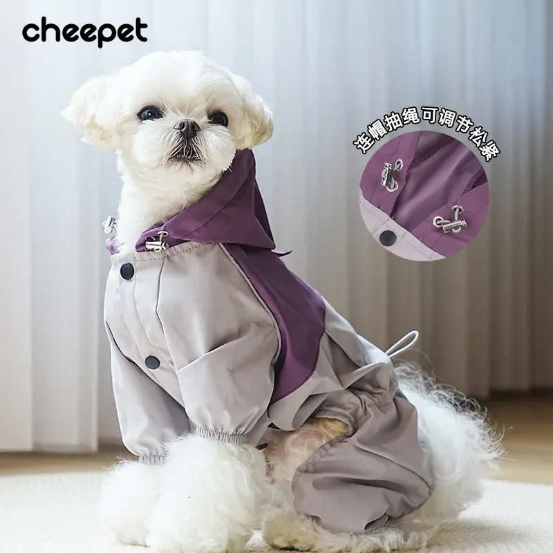 Pet Raincoat Small And Mediumsized Dog Clothing Teddy Bear Four Legged Waterproof Raincoat Assault Suit Pet Raincoat Wholesale