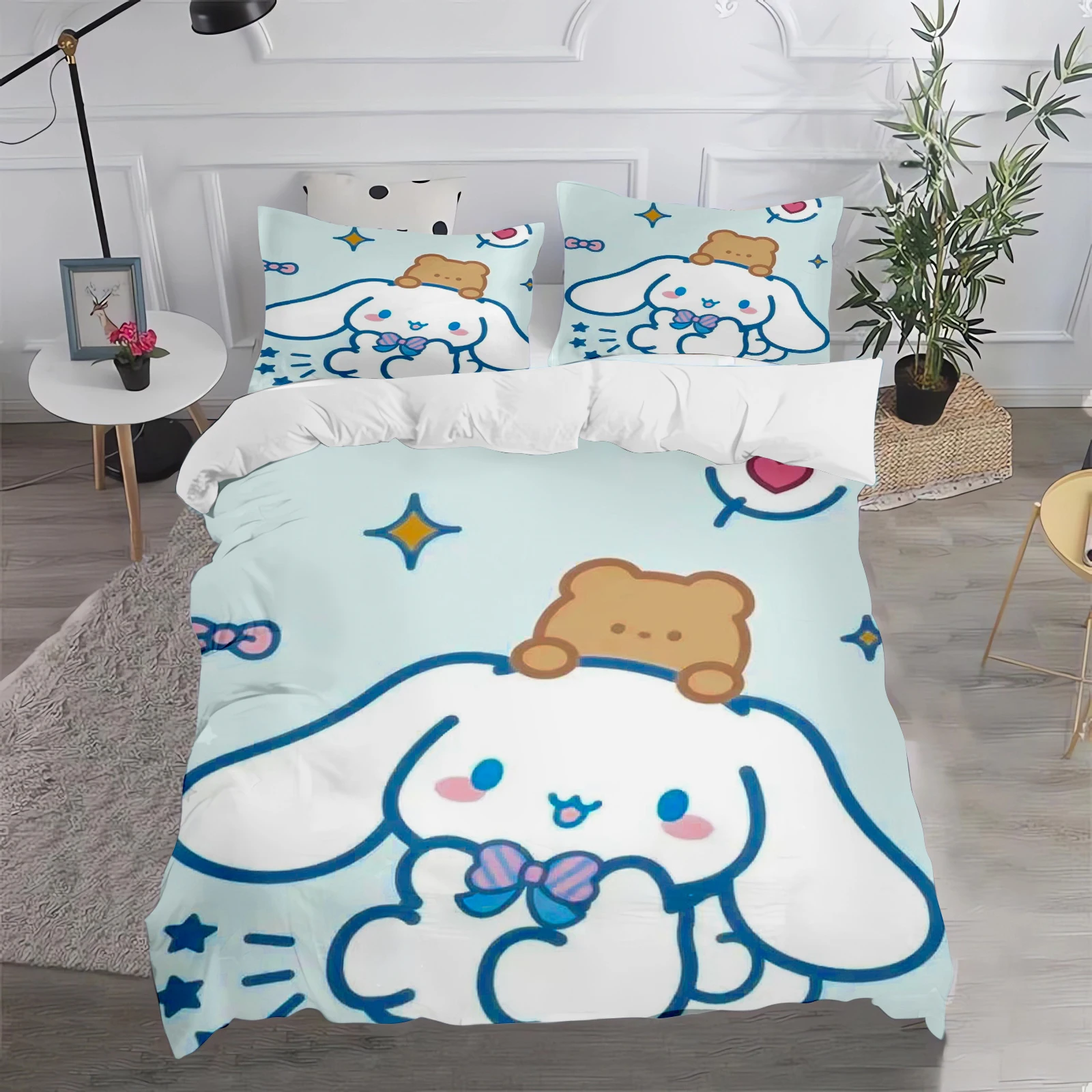 

Cinnamoroll 100% Polyester Bedding Set Duvet Cover Children'S Bedding Set Comforter Sets King Size Twin