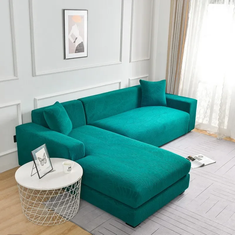 Solid Color Elastic Sofa Covers for Living Room Thicken Sectional Corner Slipcovers Couch Cover L Shape