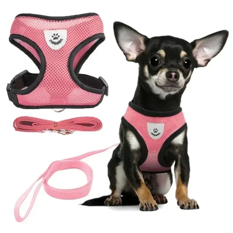 

Dogs Puppy Harness Collar Cat Dog Adjustable Vest Walking Lead Leash Soft Breathable Mesh Harness For Small Medium Pet Supplies