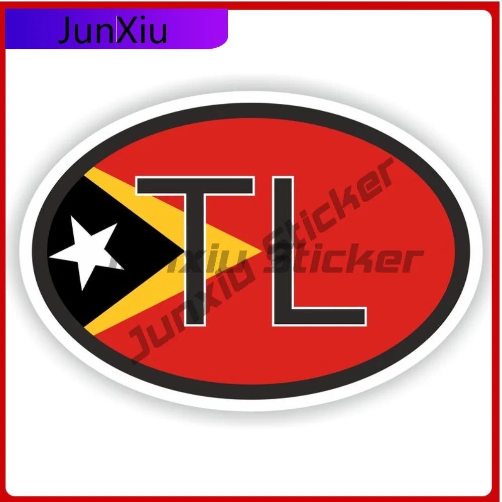 

Timor Leste Country Code Tl Oval Sticker With National Flag Badge Sticker Decoration Out Door Car Sticker To Cover Scratch Decal