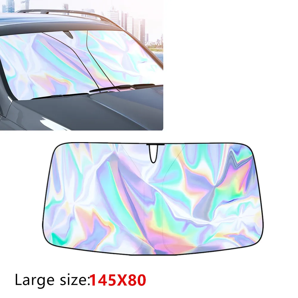 

Foldable Car Cunshade Windshield Sun Shade Visor Cover 145cm x 80cm titanium silver Car Umbrella Protector Heat Insulated