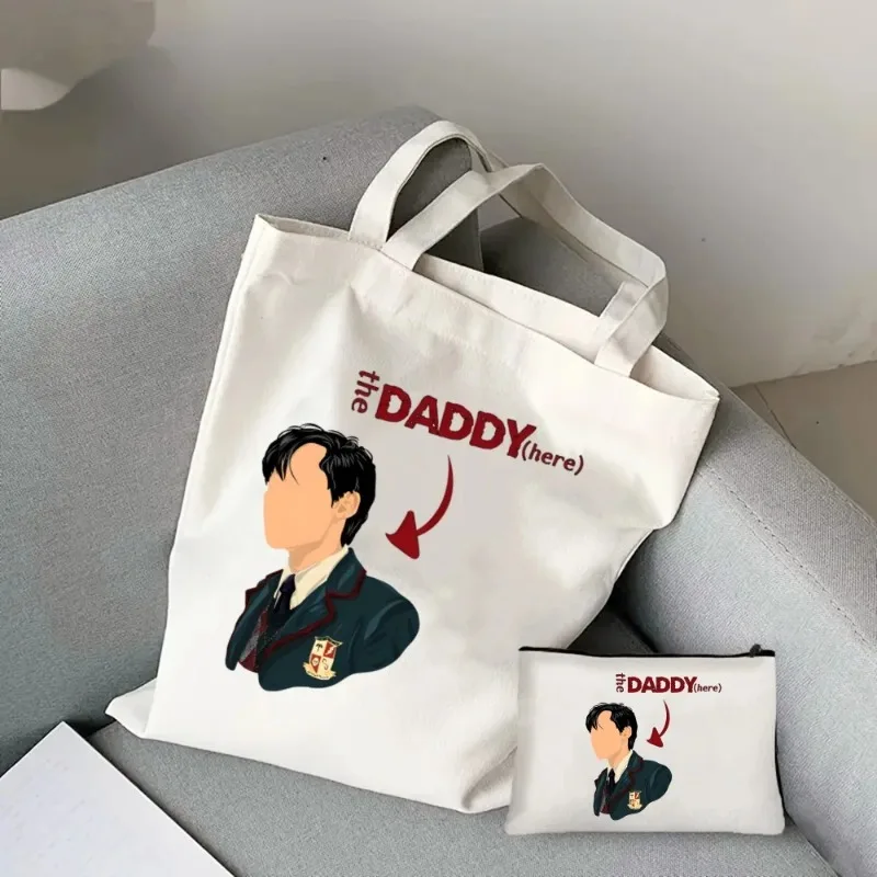 The Umbrella Academy  Gift Bag Set, Cha-Cha Diego Vanya Luther Print Tote Bag, Casual Canvas Shoulder Bag with Mini Storage Bag