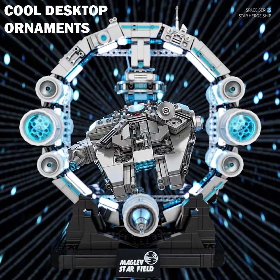 MOC التقنية ماجليف فالكون سفينة الفضاء اللبنات المغناطيسي تعليق حرب الفضاء مركبة فضائية الطوب اللعب الحلي هدايا الاطفال
