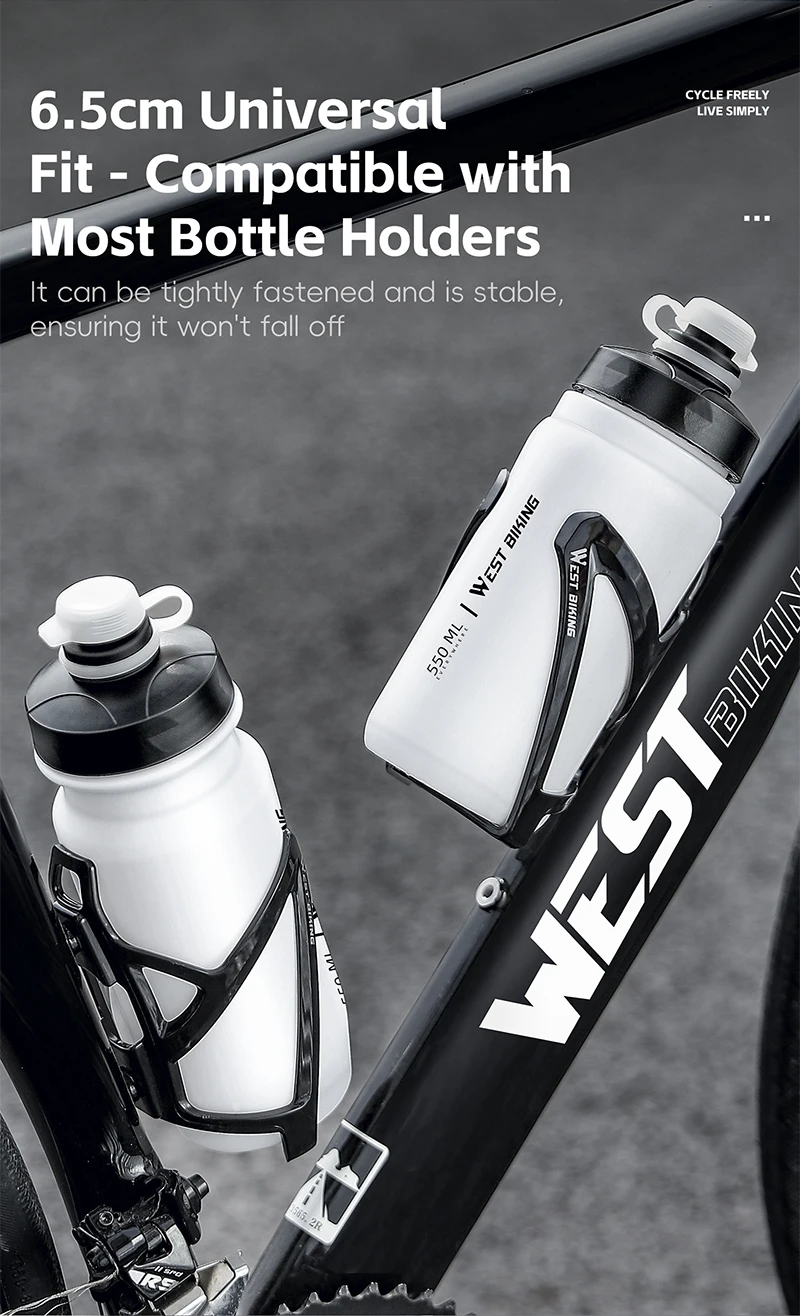 WEST BIKING 550/720ml Quetschbare Fahrrad-Trinkflasche Auslaufsicher BPA-frei Sportflasche für MTB Rennrad Outdoor Pendeln Radfahren – Detail 12