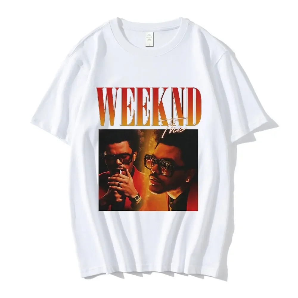 Streetwear Vintage The Weeknd Print 90s Unisex Black Tshirt Women Vintage Graphic T-shirts Tops Oversize Clothing Tee Shirt