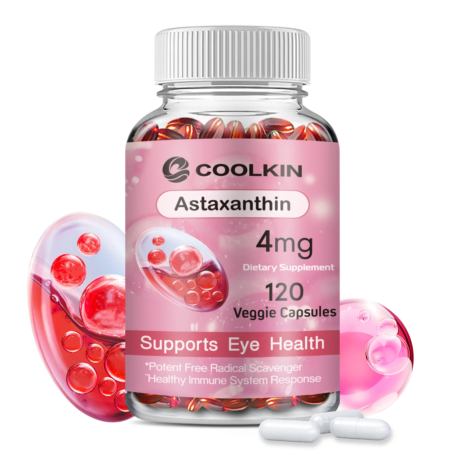 

Astaxanthin - Antioxidant, Promotes Nervous System Health, and Improves Immunity, Non-GMO