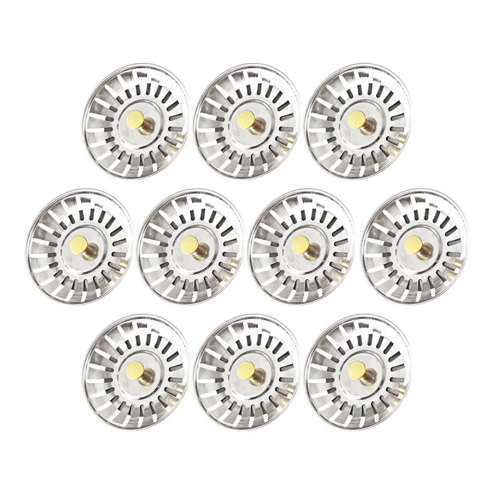 

10 шт., высококачественная крышка сливного фильтра для отверстия для раковины, нержавеющая конструкция с резьбовым хвостовиком, предотвращает утечку воды, кухонная раковина