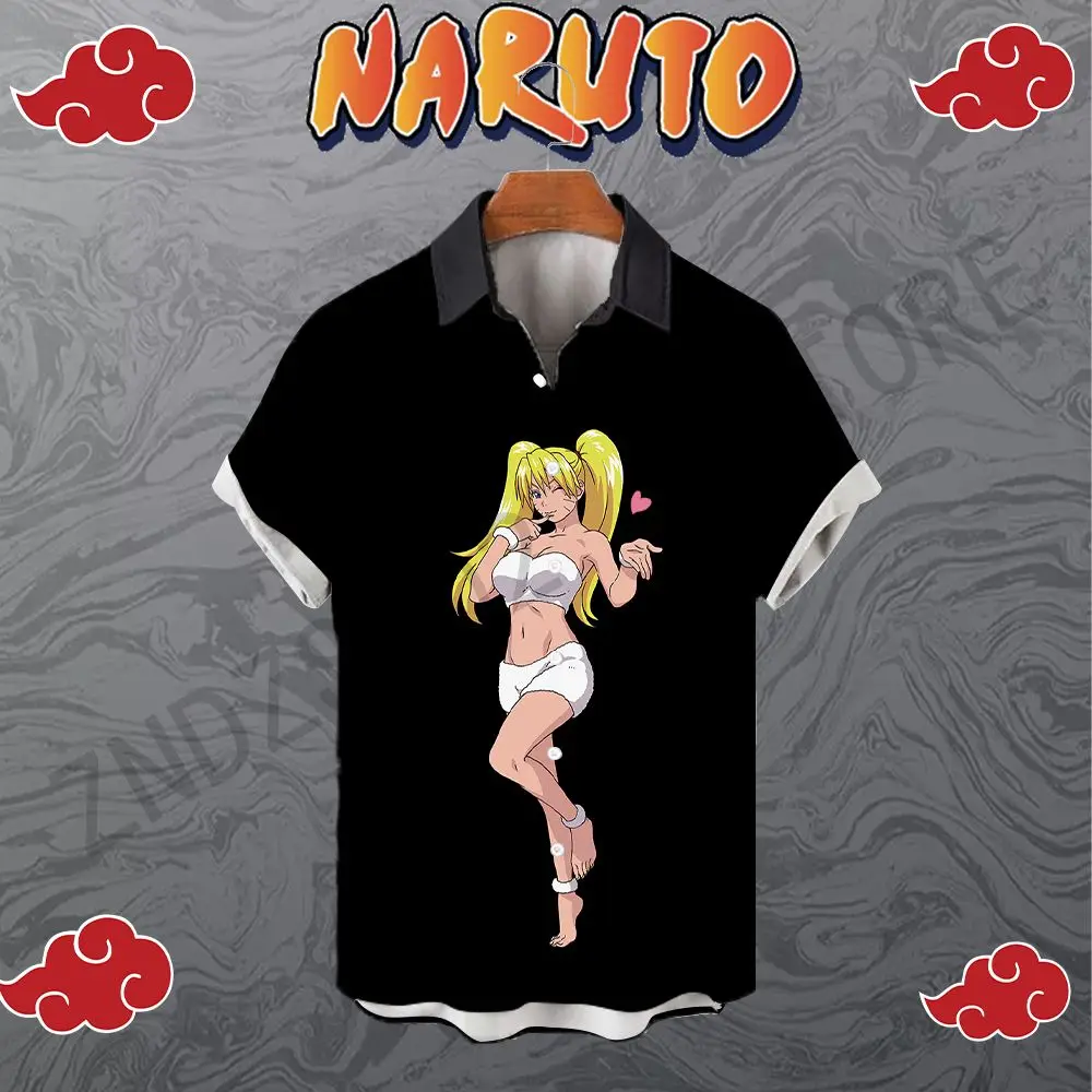 

Y2k Men's Shirts Shirt Summer Tops Naruto Fashion Clothing Beach Style Short Sleeve Harajuku Streetwear Oversized High Quality