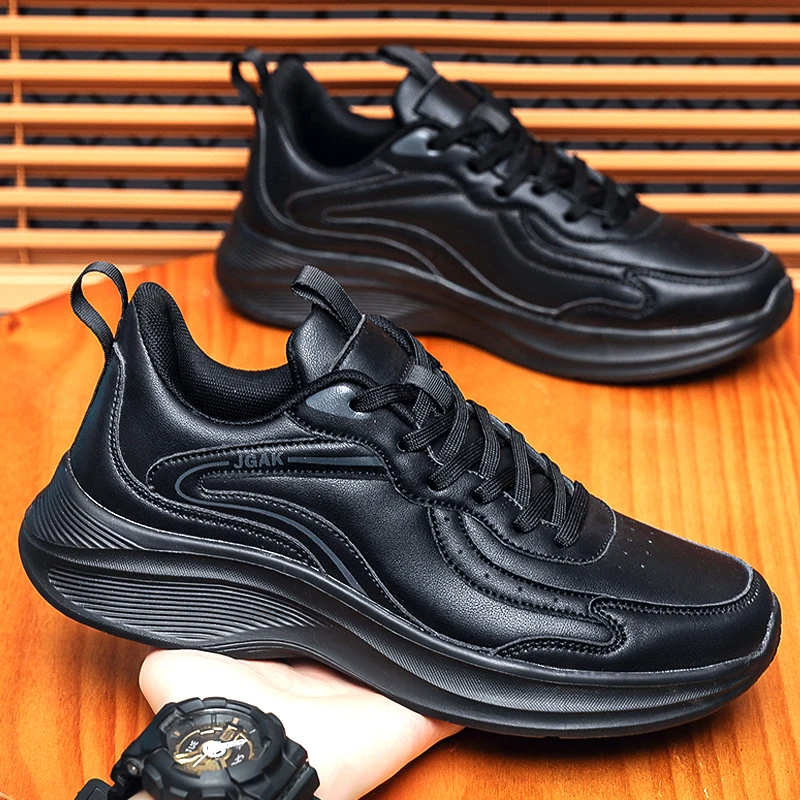 

Sports and leisure shoes, men's shoes, marathon oversized air cushioned shoes, fly woven all season rubber, wear-resistant, anti