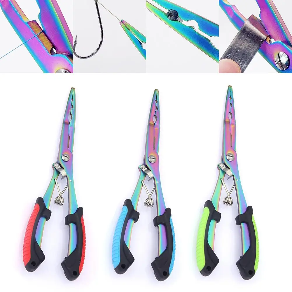 Lengthening Multifunctional Fishing Pliers 420 Stainless Tackle Outdoor Line Cutter Gear Steel Scissors Sea Remover Hooks T S6U8