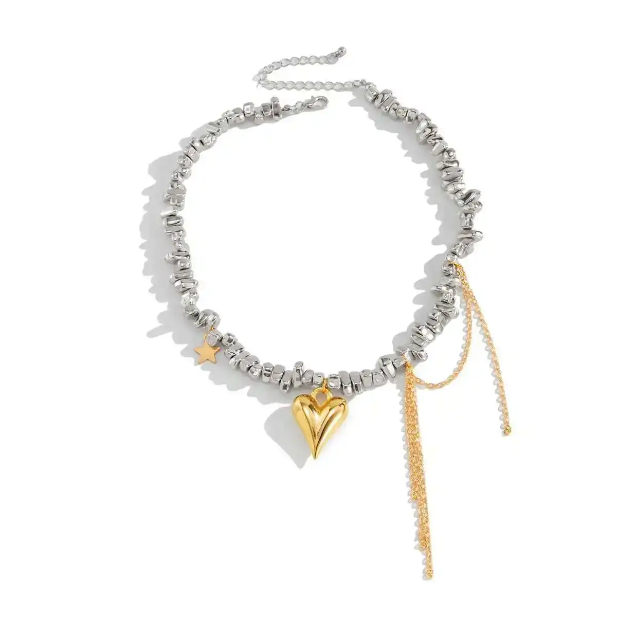 Ingemark 2025 العصرية الحب القلب قلادة قلادة للنساء خمر أنيقة غير النظامية CCB مطرز المختنق قلادة حلية مجوهرات