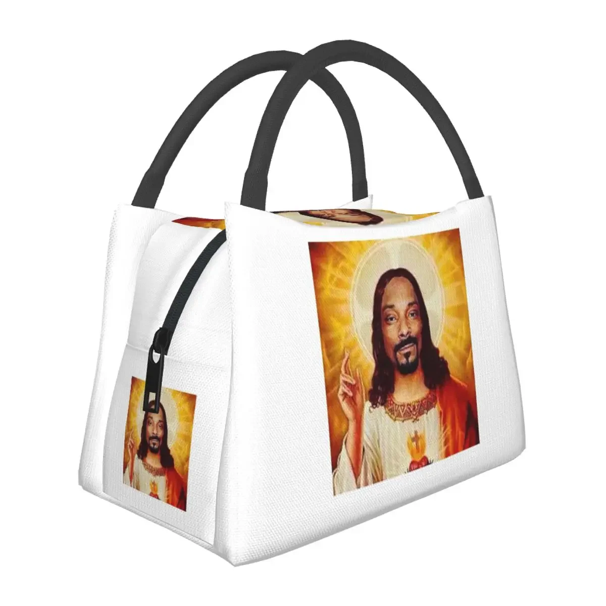 Snoop Dogg Goes Jesus Lunch Bags Insulated Bento Box Portable Lunch Tote Picnic Bags Cooler Thermal Bag for Woman Student School