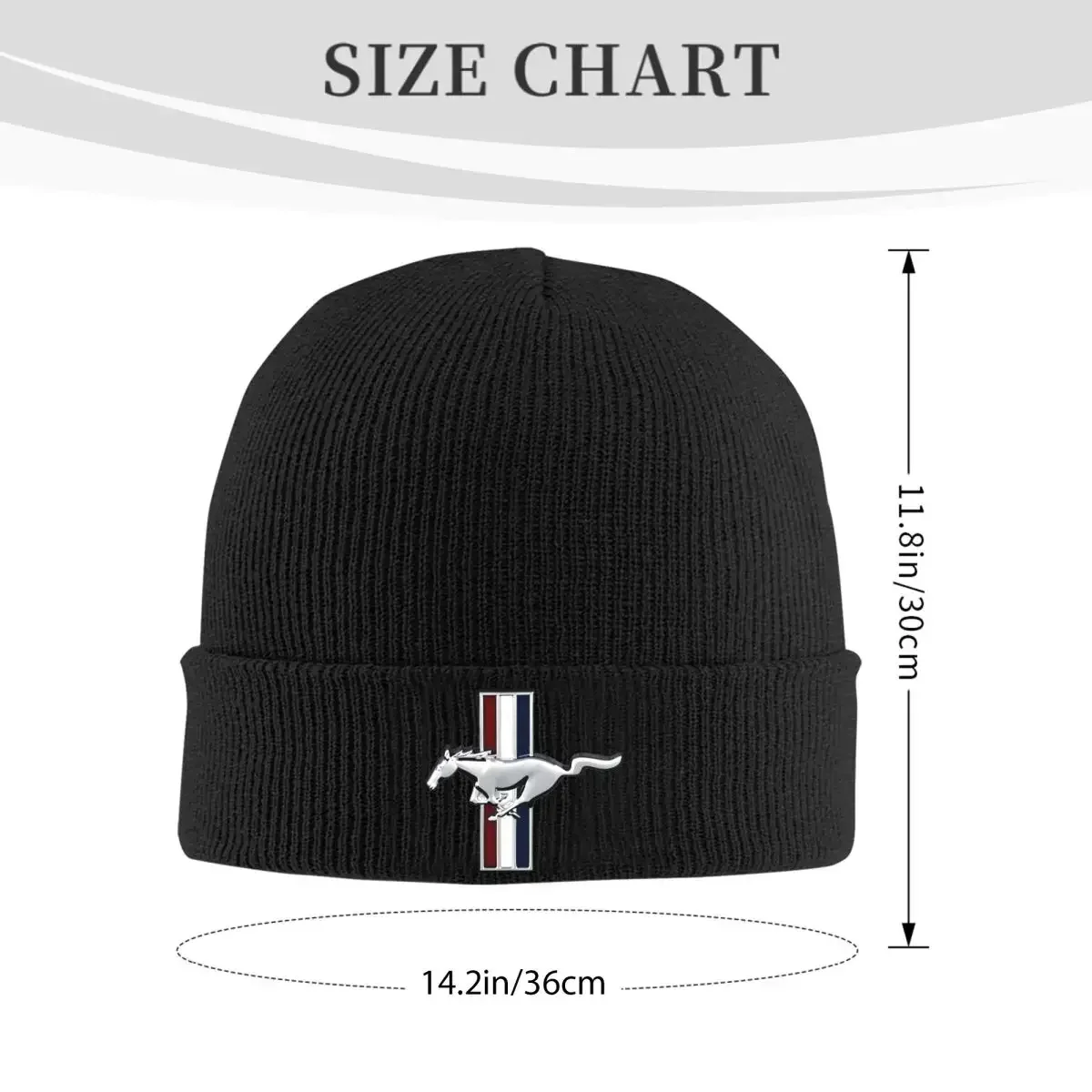 Classic Mustang Logo Hat Autumn Winter Skullies Beanies Warm Caps Female Male Knitted Caps