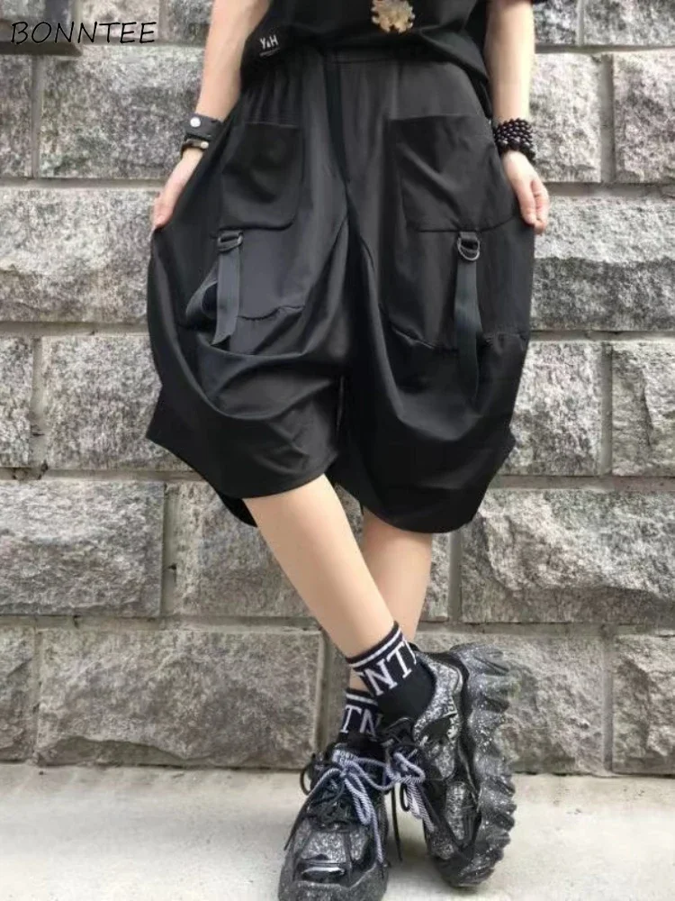 Baggy Pants Women Cool Girls Personality Bloomers Multi-pockets Trousers All-match Streetwear Fashion Unisex High Waist Clothing