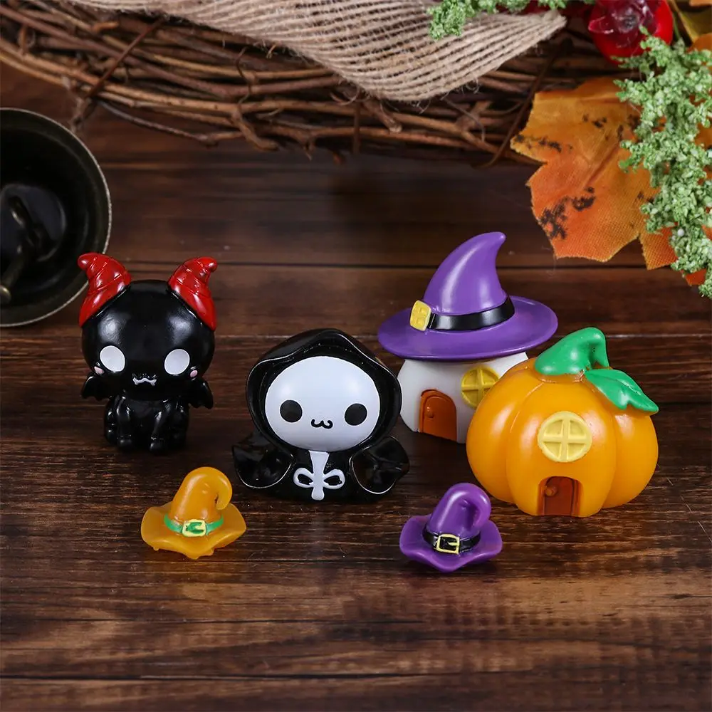 1Pcs Pumpkin Cute Garden Decorations Mini Halloween Ornaments Halloween Decor Micro Landscape Ornaments Resin Craft